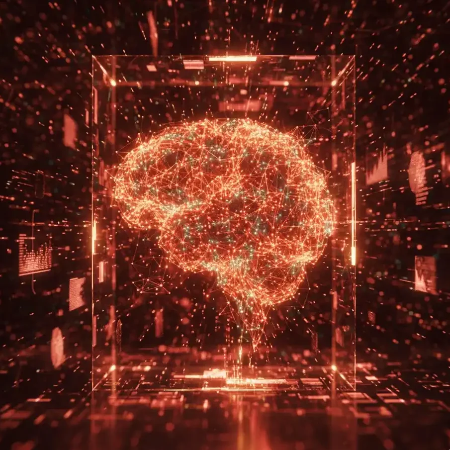 un cerebro creado por una red neuronal hecha con ia con noticias sobre ia