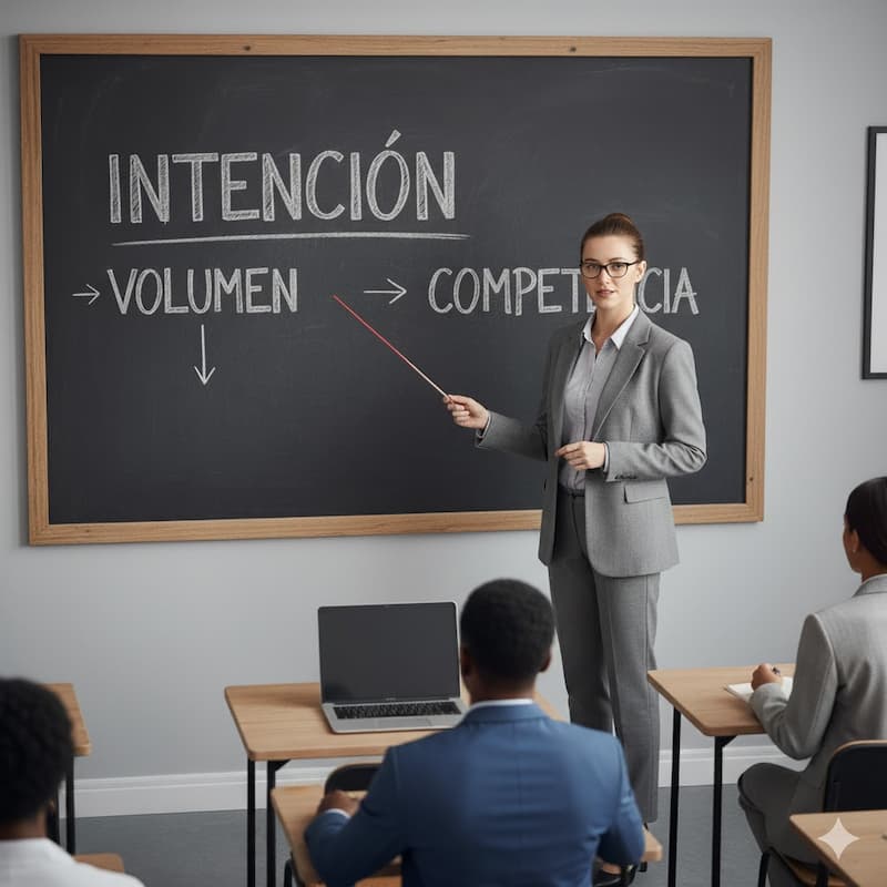 La profesora de seo enseña a las pymes que hay que clasificar las palabras clave según la intención la dificultad y el volumen