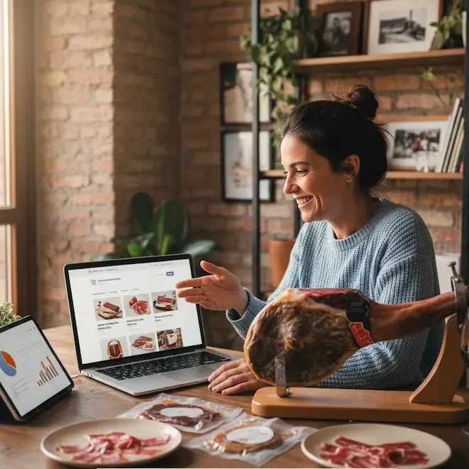 Una chica contenta tras crear su propia tienda online para vender sus productos